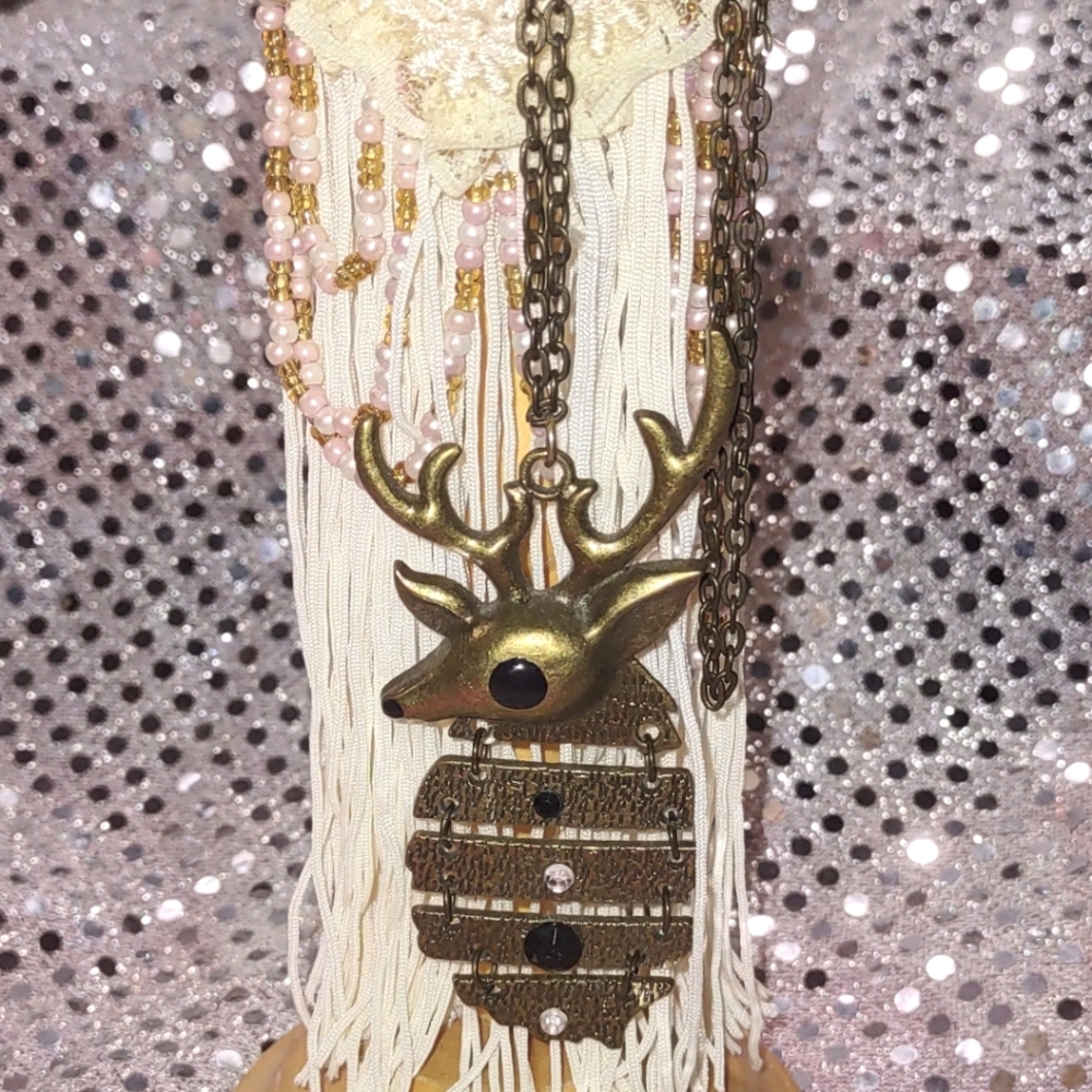 Hinged Deer Pendant Necklace